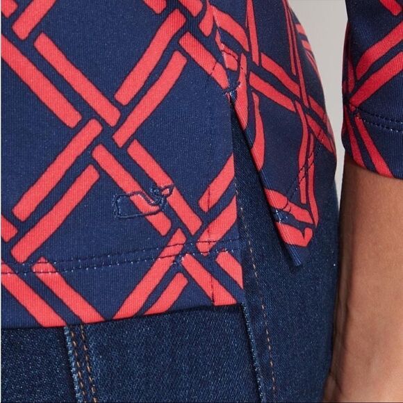 Vineyard Vines Printed Sankaty Boatneck Simple Tee Deep Bay Geo - Picture 15 of 16